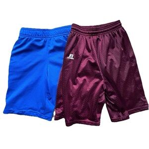 Boys Athletic Shorts Blue Maroon Russell Champion Size Small (6/7)